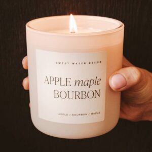 Apple Maple Bourbon 15 oz Soy Candle - Fall Decor