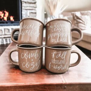 Neutral Fall Coffee Mug, Ceramic Cups For Autumn Home Accent